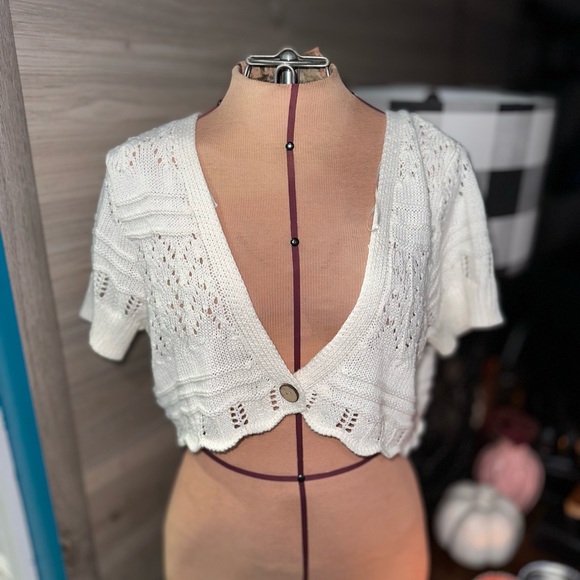 White Women's Sweater - Picture 4 of 6